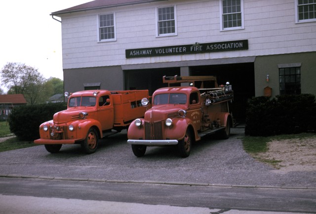 1942 Ford/homemade brush truck and 1941 Ford/Buffalo pumper